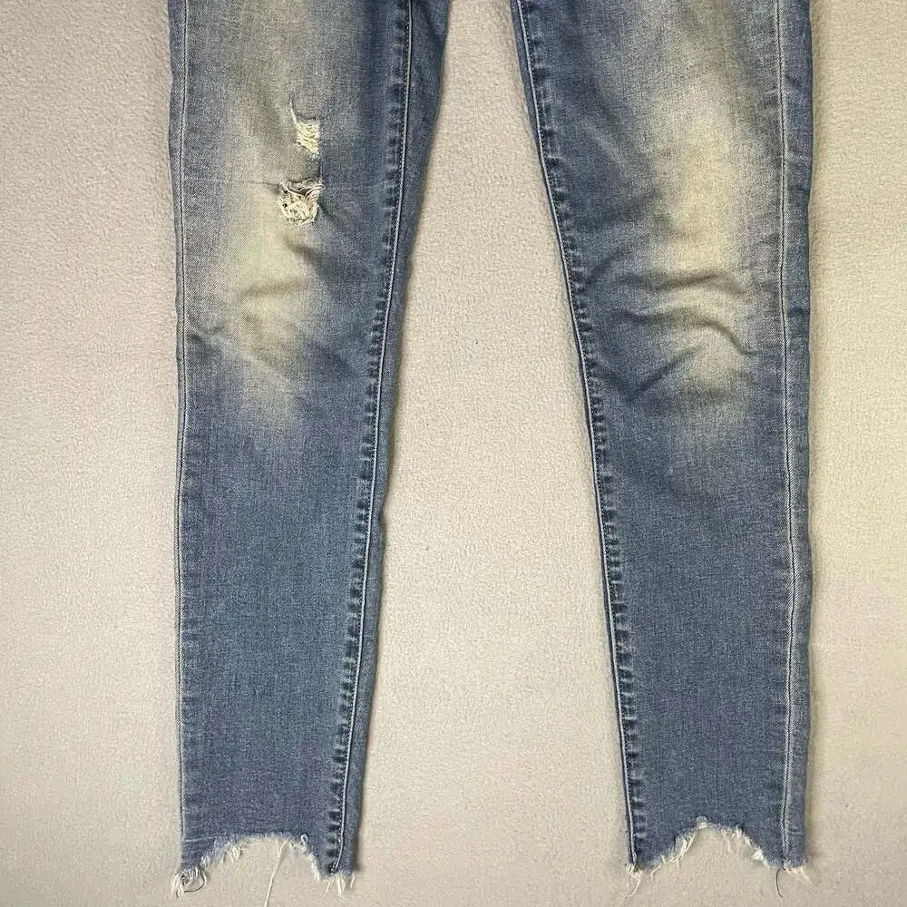 Lucky Brand Women's Distressed Mid-Rise blue Skinny Jeans Size 0/25